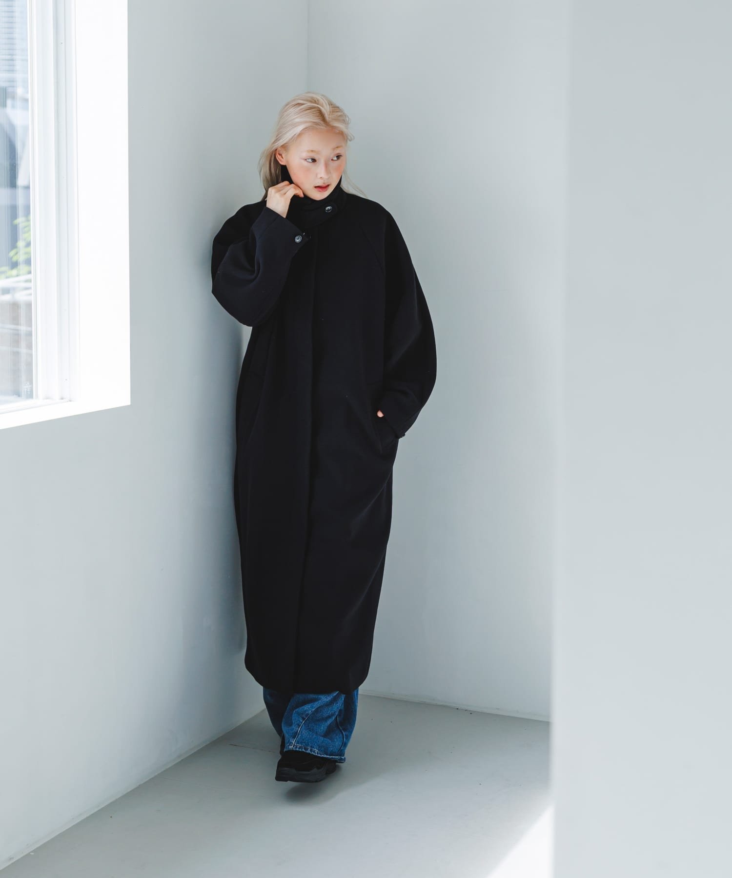 KBF｜ステンカラーコクーンロングコート | Rakuten Fashion(楽天