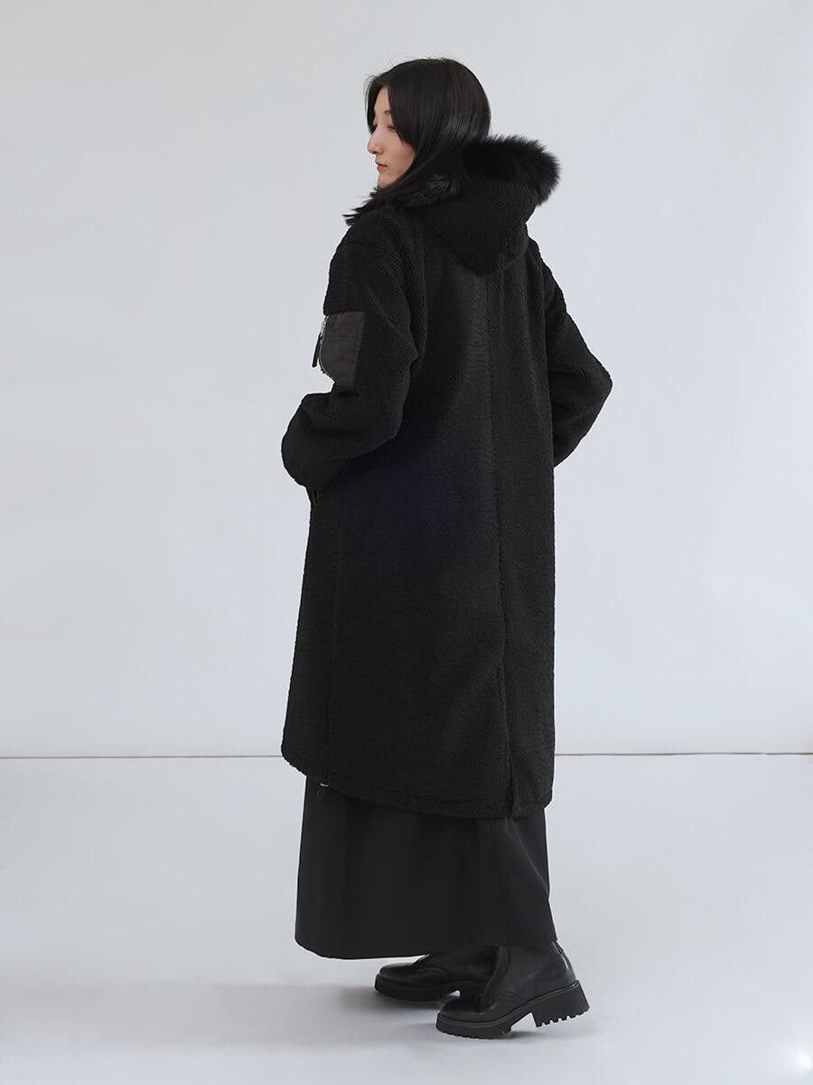 LASUD｜ファーフーデッドボアコート | Rakuten Fashion(楽天