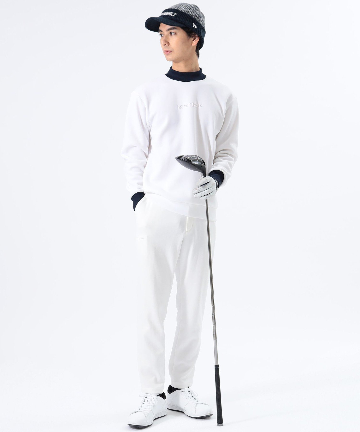 BEAMS GOLF｜ORANGE LABEL / エンボス モックネック プルオーバー