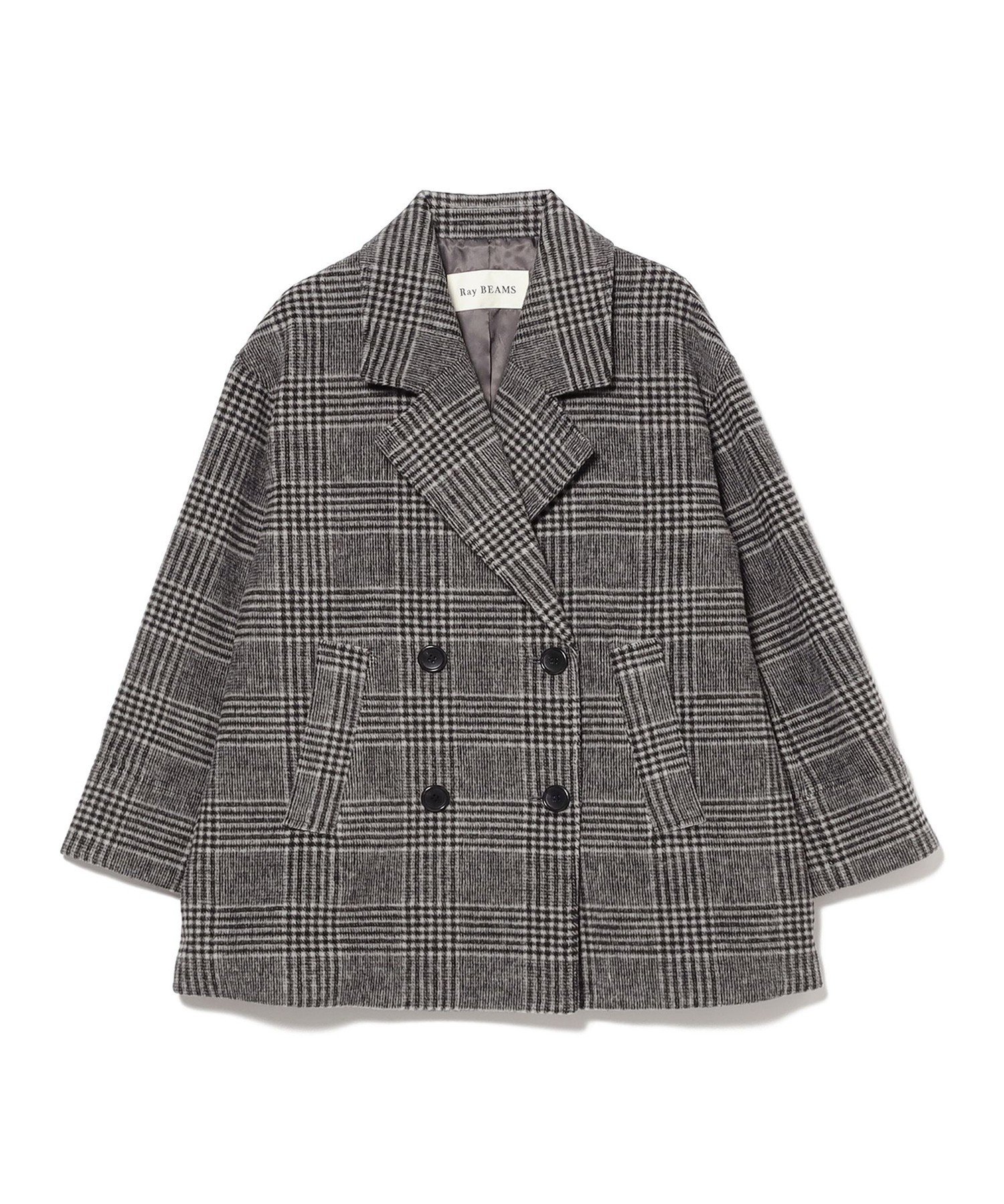 BEAMS WOMEN｜【SALE】チェック ビーバー ダブル ハーフコート ミドル