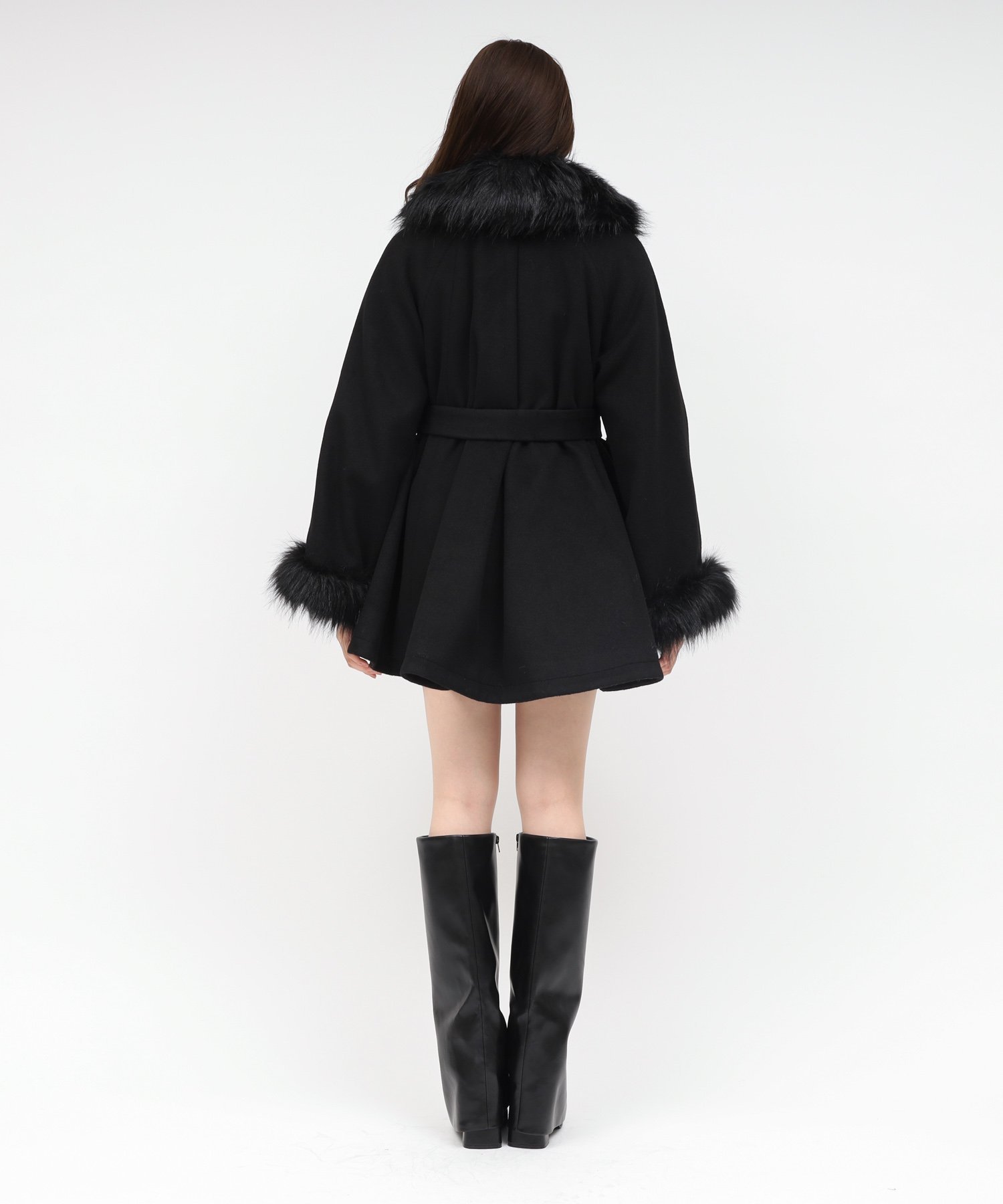ROYAL PARTY｜ファー付ポンチョ風コート | Rakuten Fashion(楽天