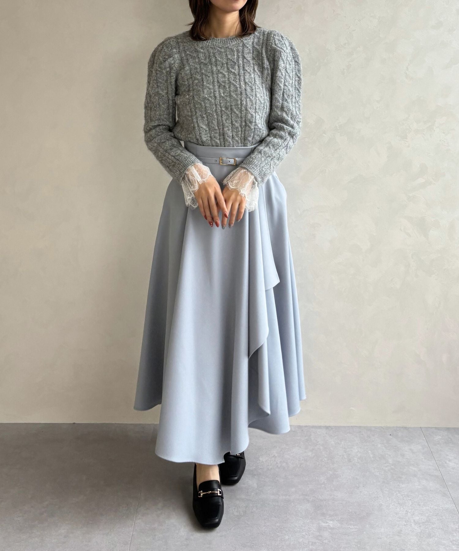 31 Sons de mode｜2025秋冬新作 ベルト付きアシメフレアスカート