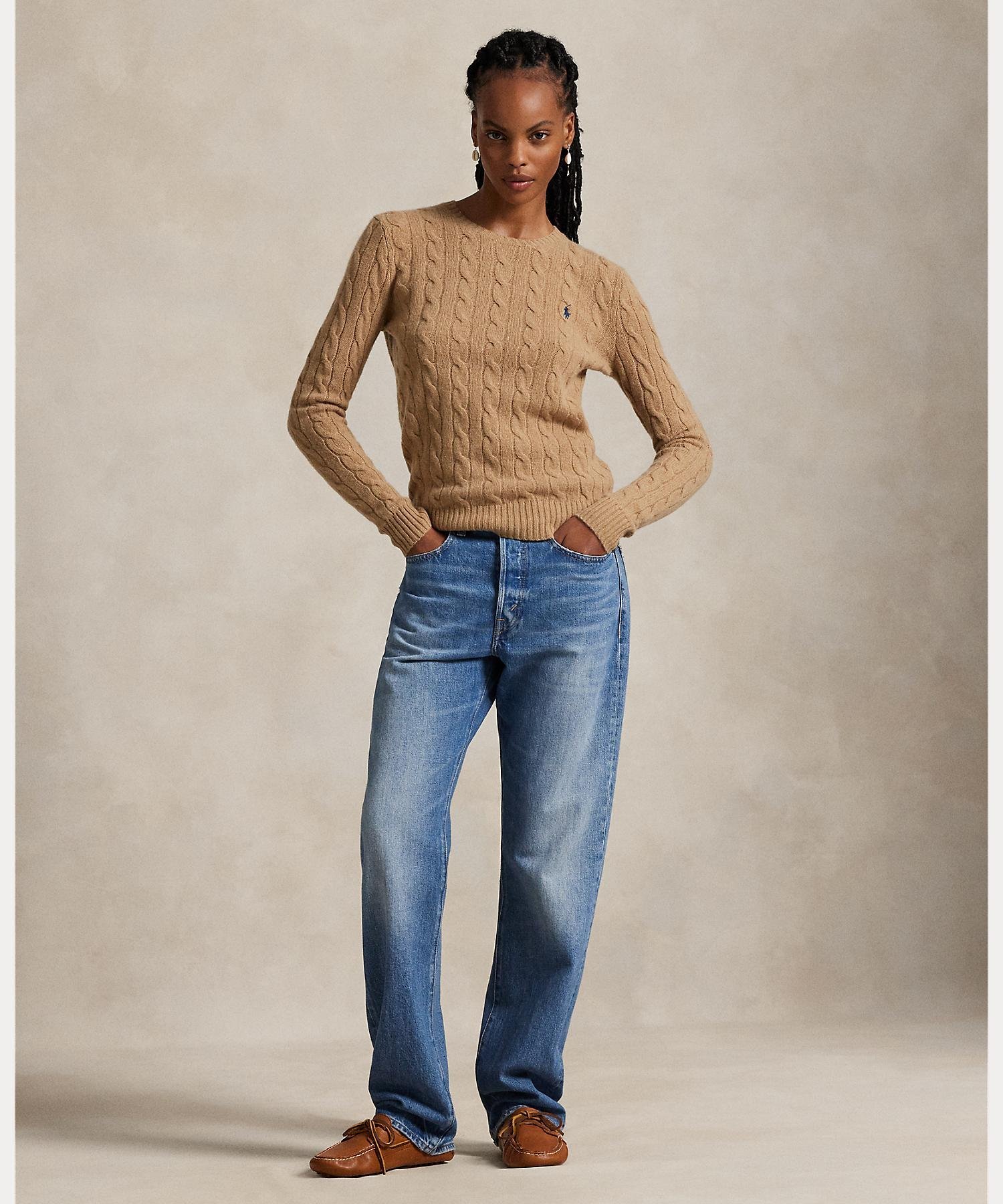 RALPH LAUREN｜ケーブル ウールカシミヤ クルーネック セーター