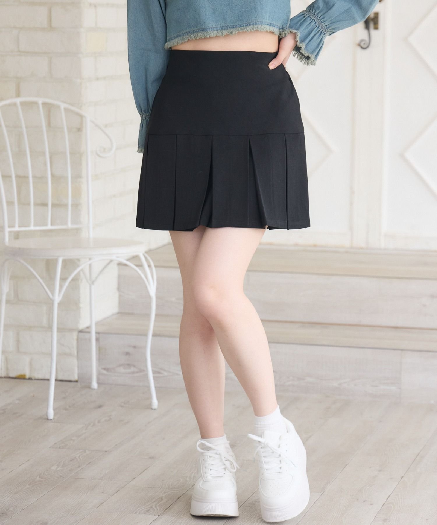 RETRO GIRL｜切替ボックスプリーツミニSK | Rakuten Fashion(楽天