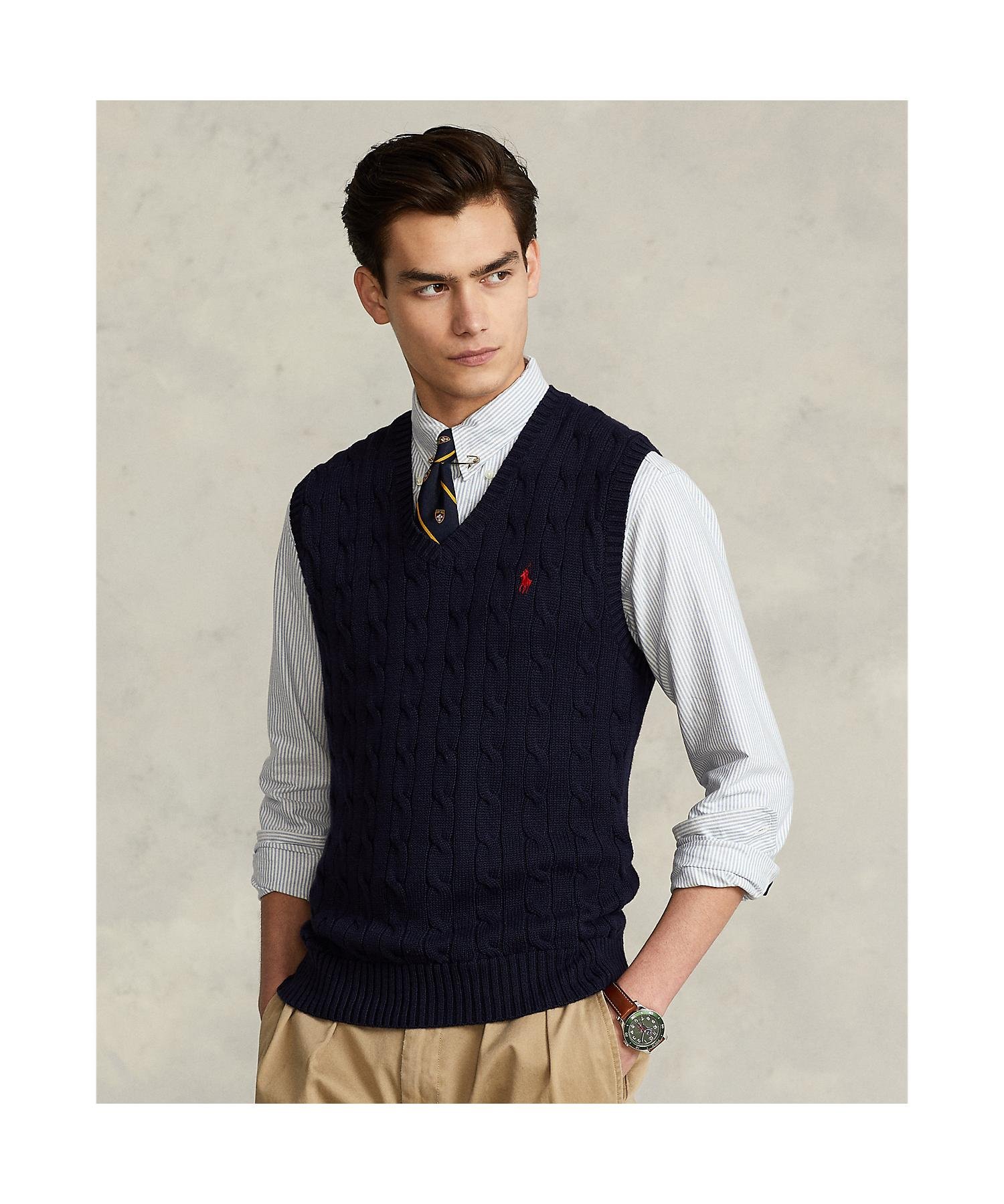 RALPH LAUREN｜ケーブルニット コットン セーター ベスト | Rakuten