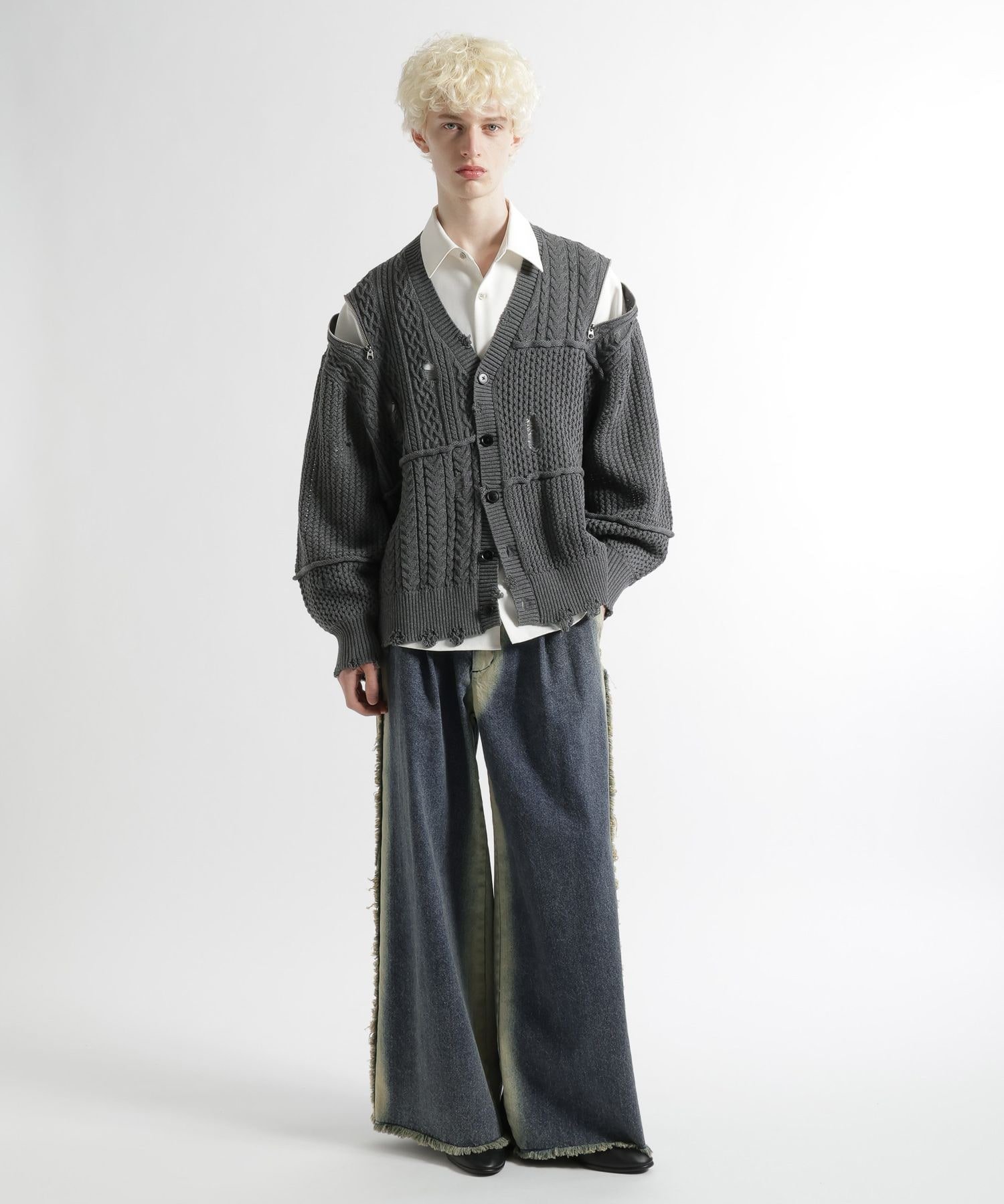 HARE｜BIGダメージZIPカーディガン | Rakuten Fashion(楽天