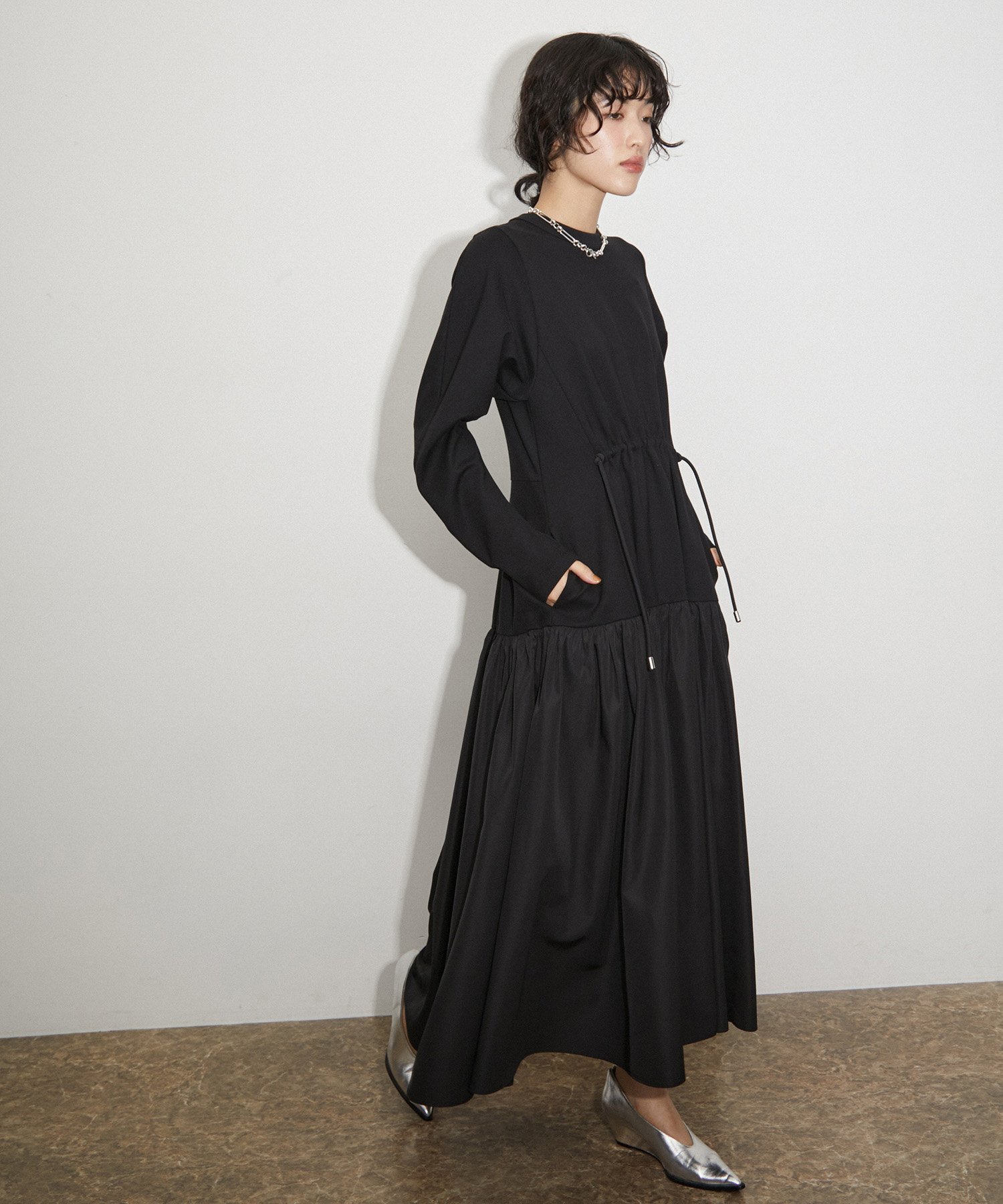ADAM ET ROPE'｜【サステナブル】タフタコンビワンピース | Rakuten
