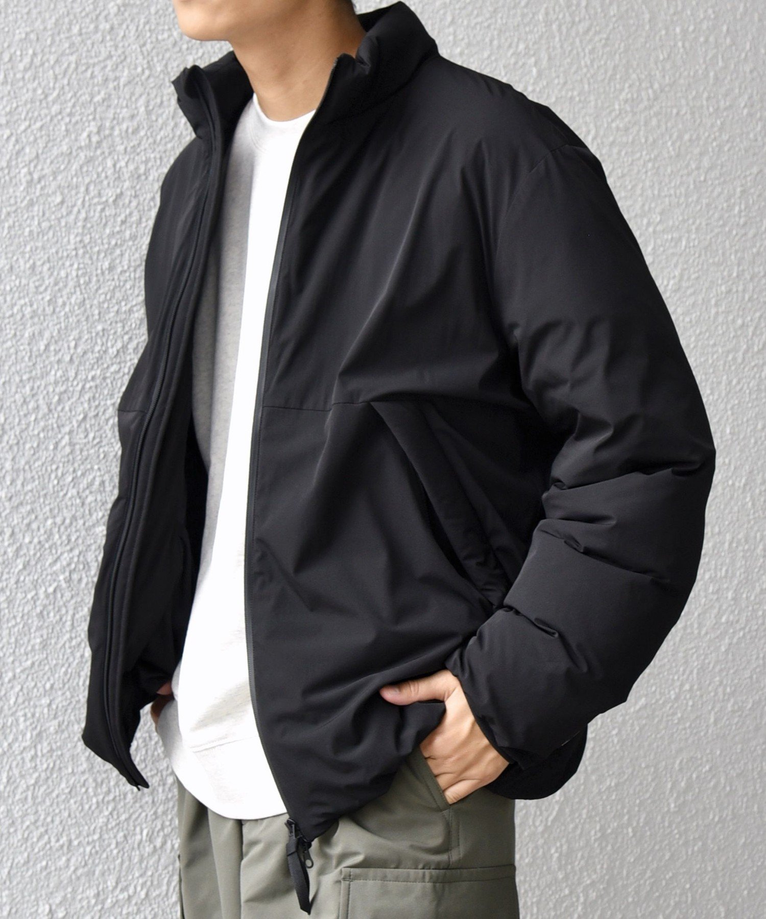 SHIPS any スーパーストレッチ　スタンドカラーダウンブルゾン SHIPS any:〈撥水/手洗い可能〉スーパーストレッチ スタンドカラー