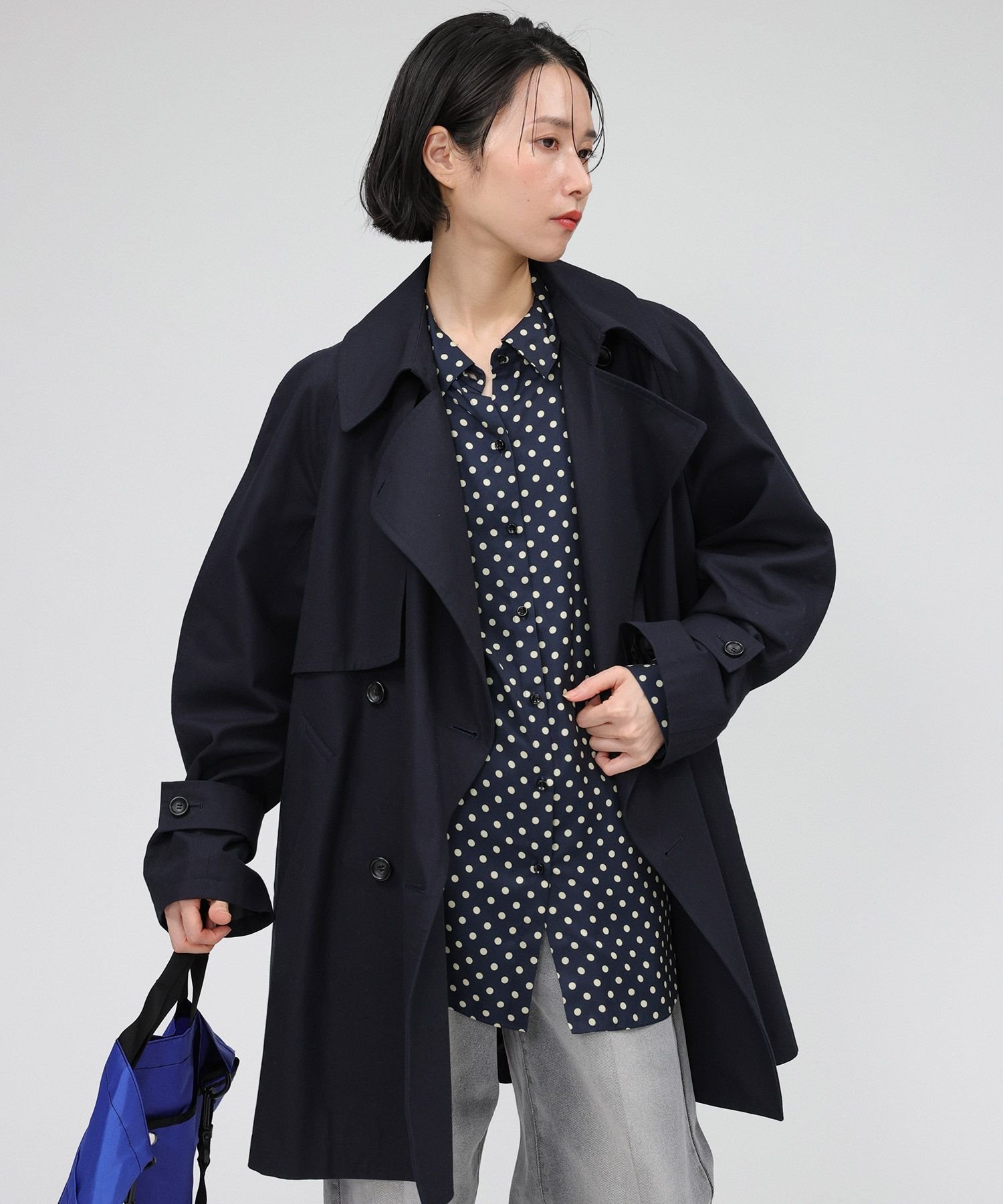 BABYLONE｜ツイルショートトレンチコート | Rakuten Fashion(楽天