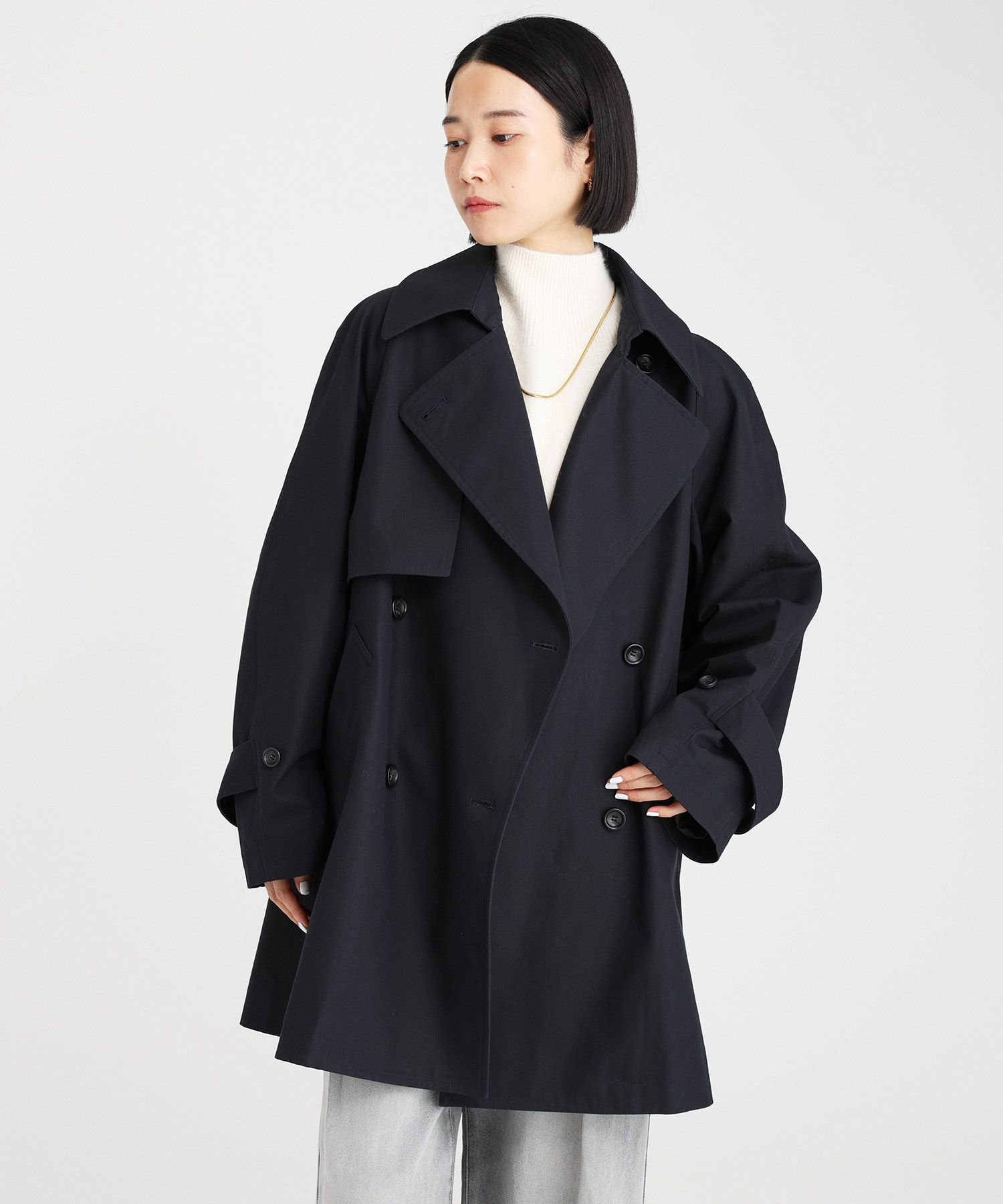 BABYLONE｜ツイルショートトレンチコート | Rakuten Fashion(楽天