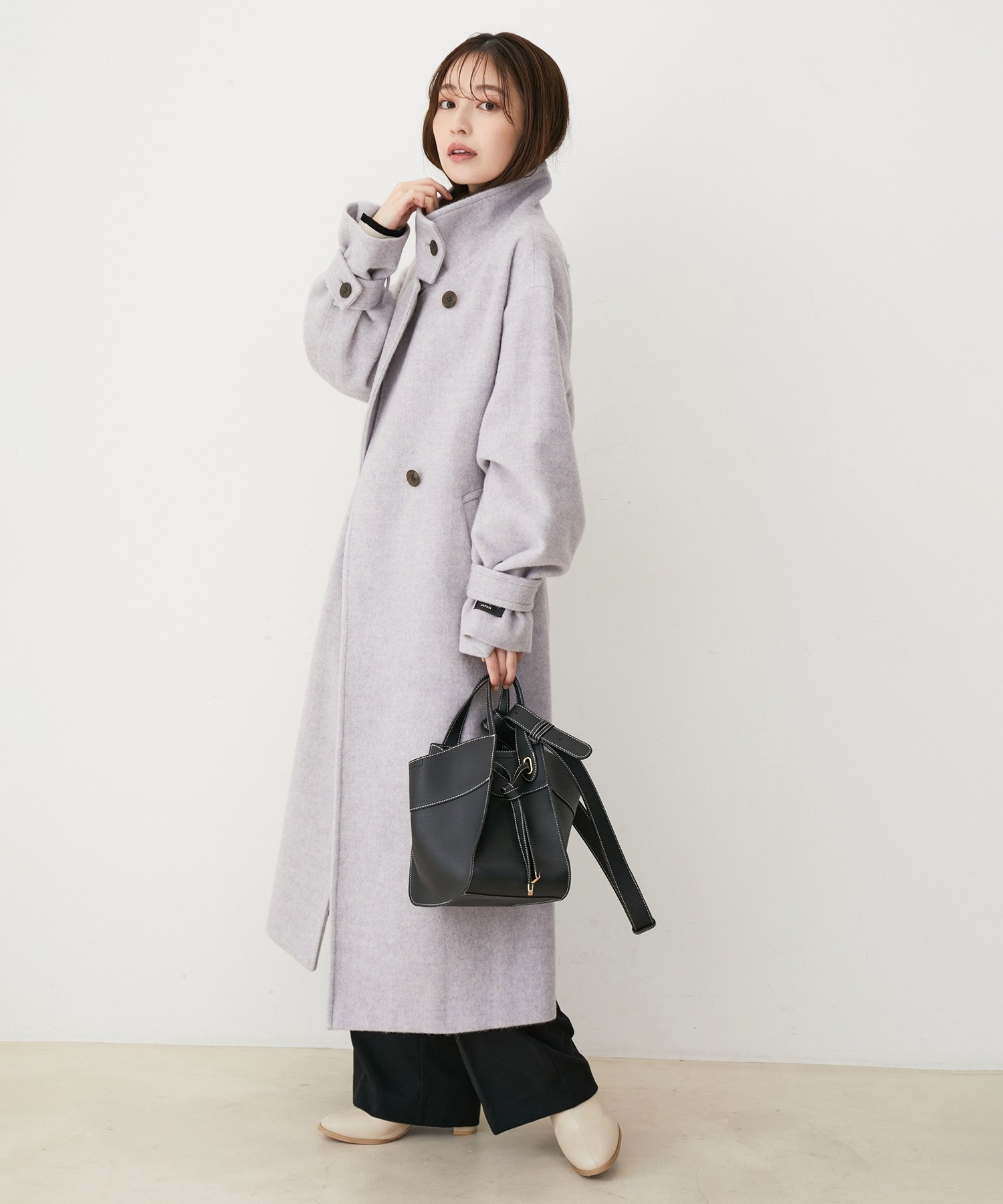 VIS｜【静電気防止】2WAY毛混シャギーロングコート | Rakuten Fashion