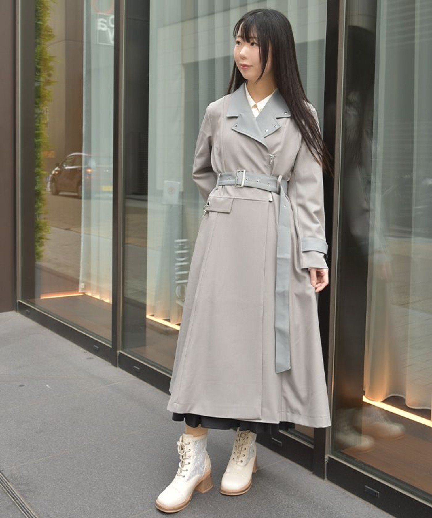 axes femme｜チェーン付バイカラーコート | Rakuten Fashion(楽天