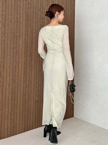 SNIDEL｜フロッキーベロアドレープドレス | Rakuten Fashion(楽天