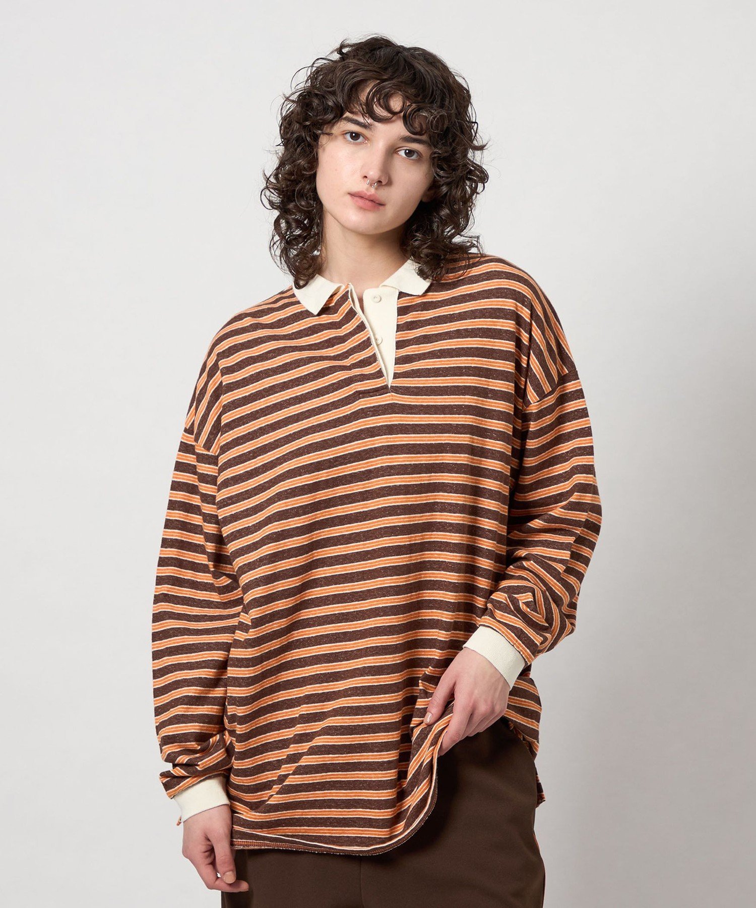 25AW 最新6 ROKU コットン ボーダー ラガー トップス シャツ ポロ BEAUTY&YOUTH UNITED ARROWS｜<6(ROKU)>コットン ボーダー ラガー