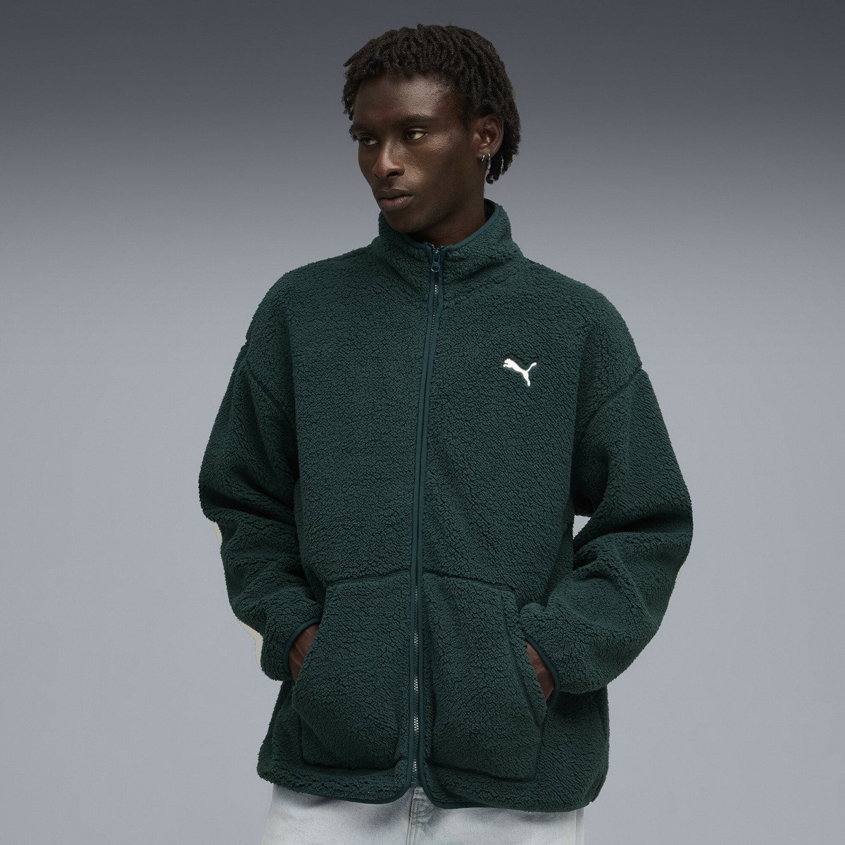 PUMA｜メンズ ESS エレベーテッド リラックスド フルジップ シェルパ