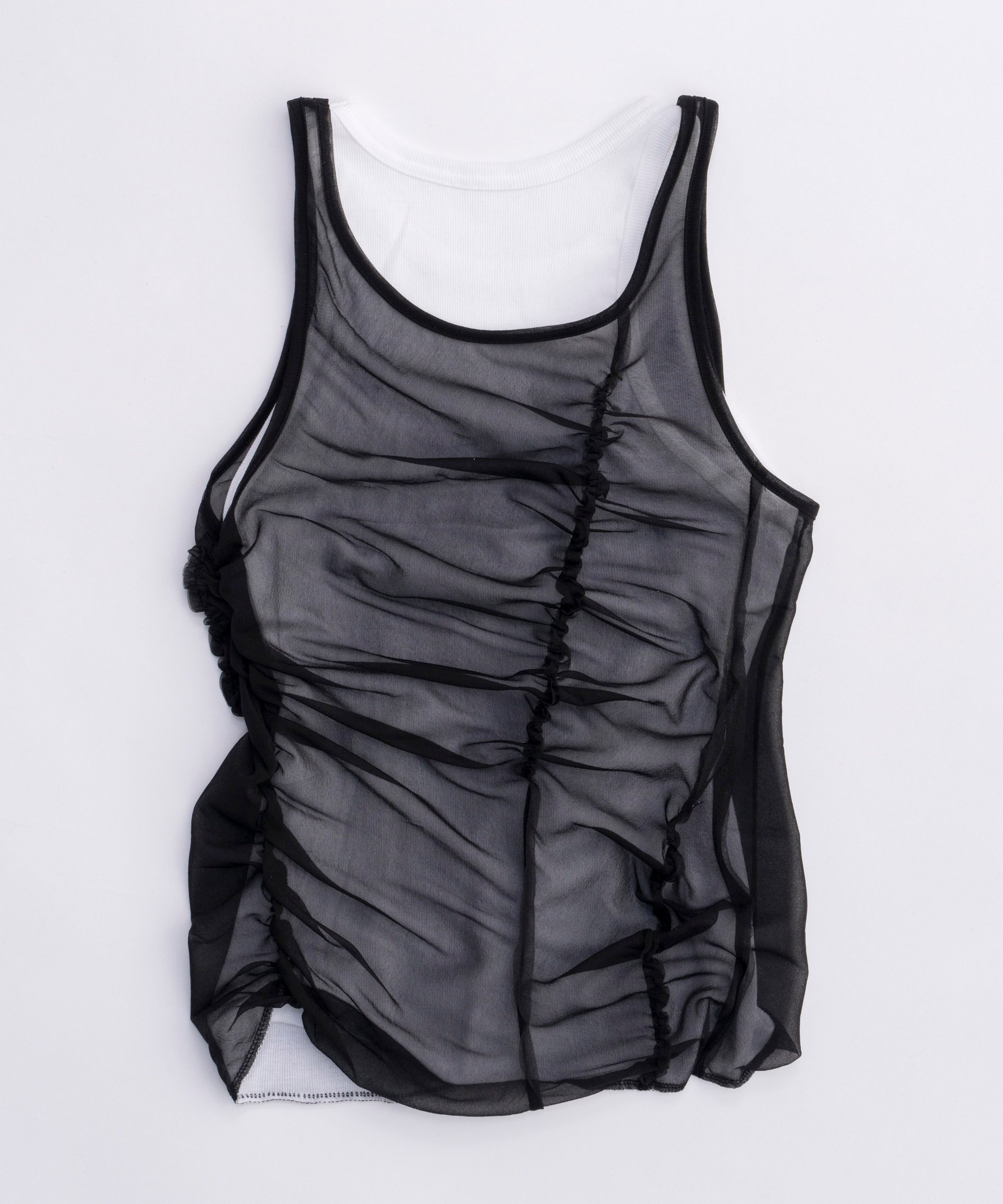 MAISON SPECIAL｜Sheer Drape layered Tank Top | Rakuten Fashion