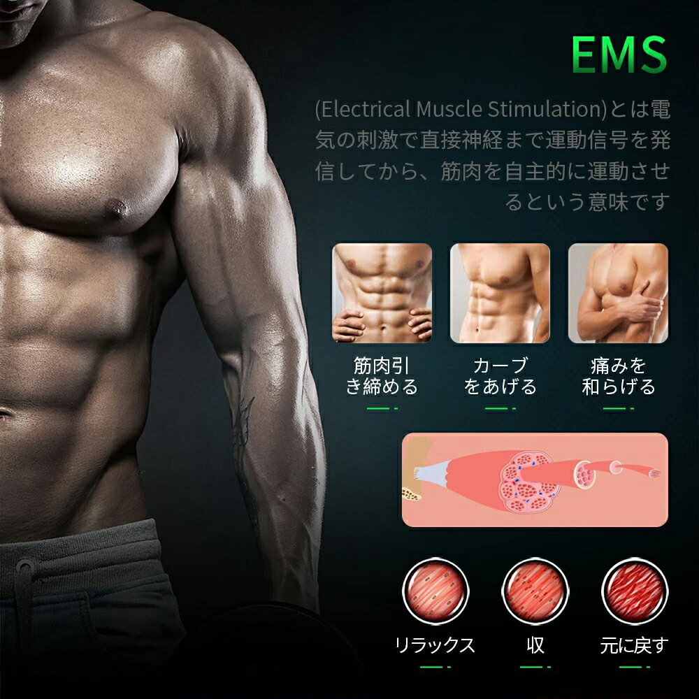 楽天市場】EMS 腹筋ベルト ジェルシート不要 6種類モード 三つの
