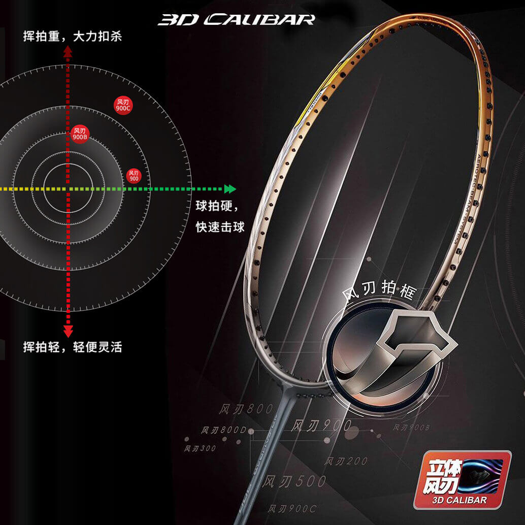 楽天市場】LI-NING 3D CALIBAR 900(3D-C900) 立体風刃 AYPM426-1