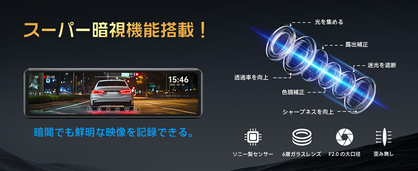 楽天市場】【2025進級版・カメラ別体タイプ・4K+2.5K・ズーム機能