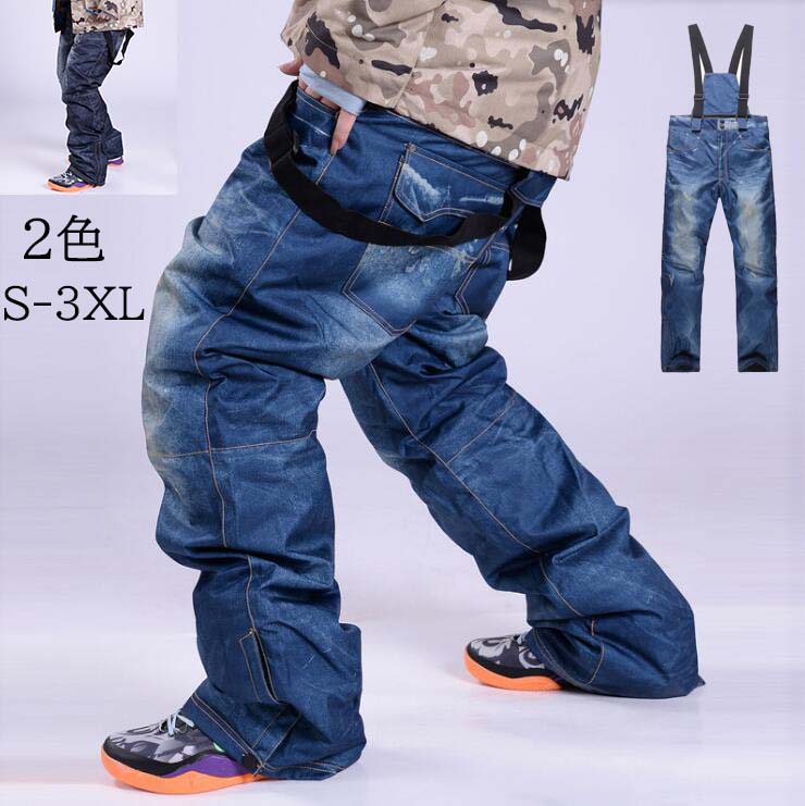デニム風スノボーウェアつなぎ（上下セット）