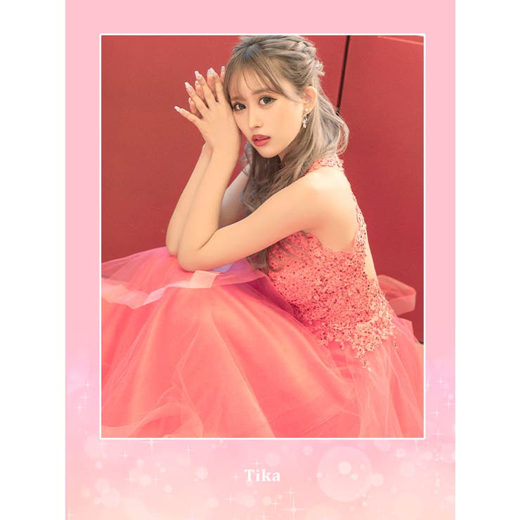 楽天市場】Tika ボリュームチュールフラワーレースオープンバック