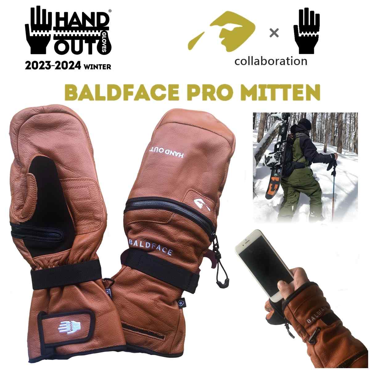 楽天市場】HAND OUT GLOVES BALDFACE PRO MITTN TAN 23-24ハンドアウト