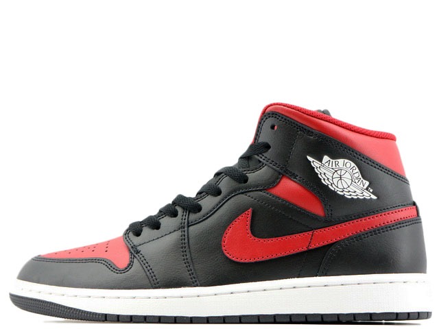 楽天市場】NIKE AIR JORDAN 1 MID BLACK/VARSITY RED-SUMMIT WHITE
