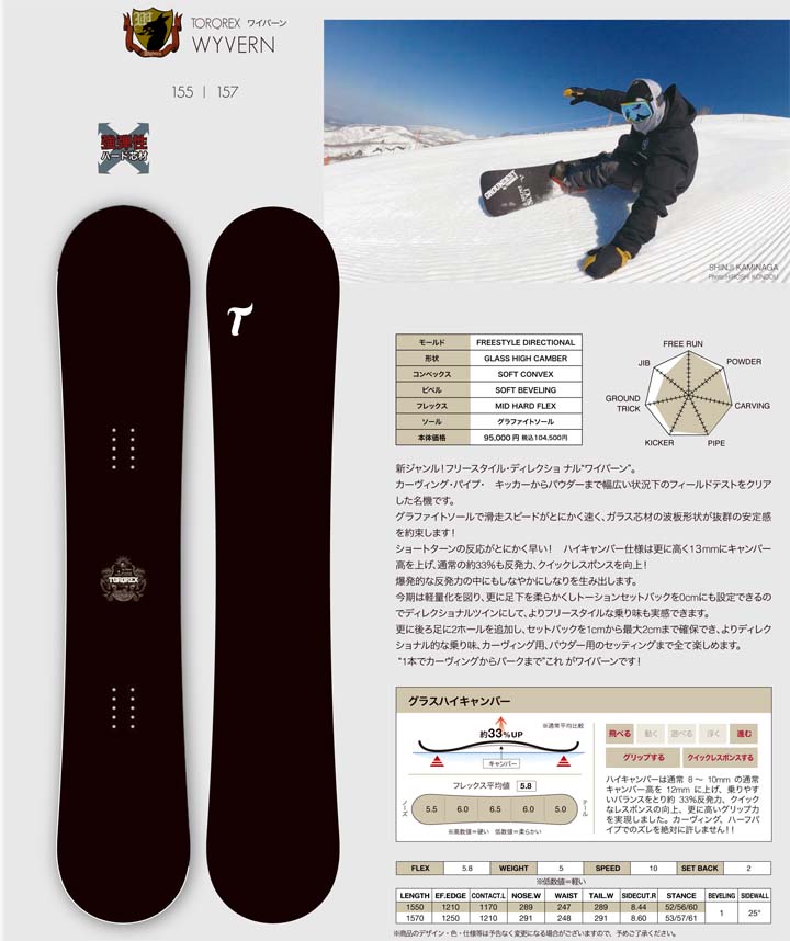 トルクレックス WYVERN 160cm ハイキャンバー TORQREX Amazon