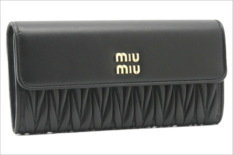 楽天市場】ミュウミュウ MIU MIU マテラッセレザー 財布 ブラック