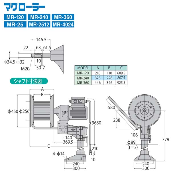 楽天市場】工進 マグローラー用 ウィンチ用ローラー MR-360 [MR-2512