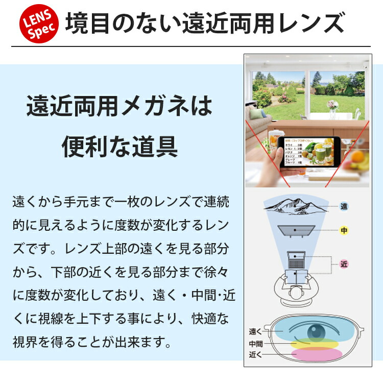 楽天市場】遠近両用メガネ メンズ ウェリントン 格好いい レンズの下