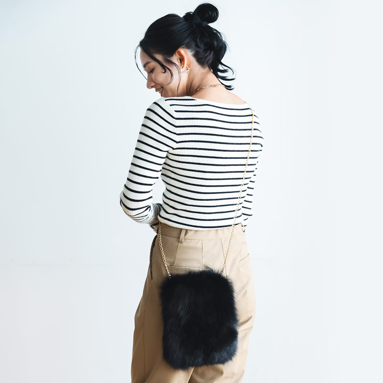 楽天市場】ファーバッグ ショルダー チェーン レディース フォックス