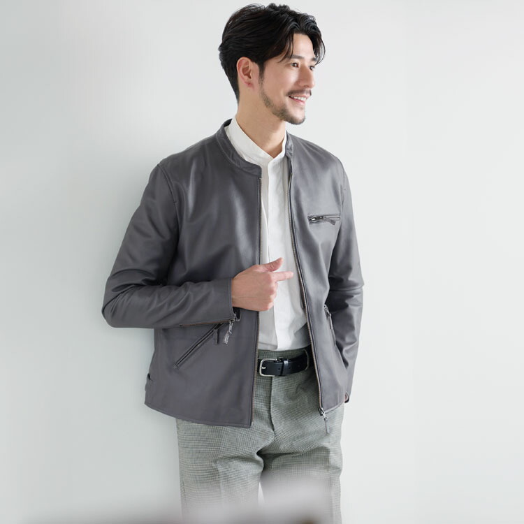 楽天市場】レザージャケット メンズ 本革 ラムレザー 軽量 シングル
