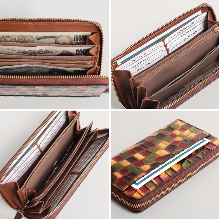 楽天市場】【20%offクーポン】長財布 レディース 本革 ステンドグラス