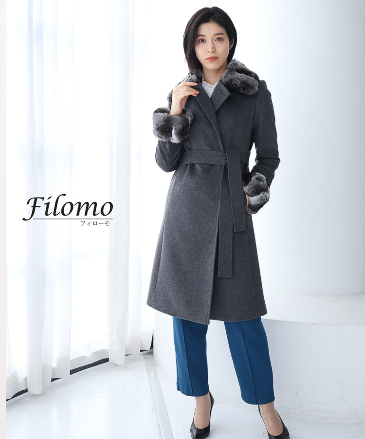 楽天市場】【10%offクーポン】カシミヤ コート チンチラ レディース