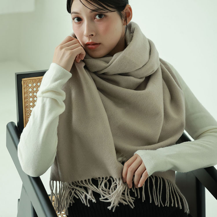 HERMES カシミヤストール 正方形ベージュ紺黄 超大判 HERMES カシミヤ