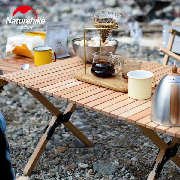 楽天市場】【NatureHike】簡単組立 木製 キャンプテーブル 耐荷重 30