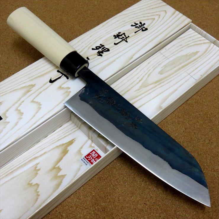楽天市場】関の刃物 三徳包丁 18cm (180mm) 富士觀 黒打 青紙2号 軟鉄