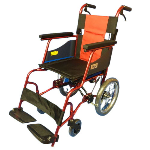 介助式車いす 標準型 超軽量コンパクトタイプ PMS-2R レッド 車イス