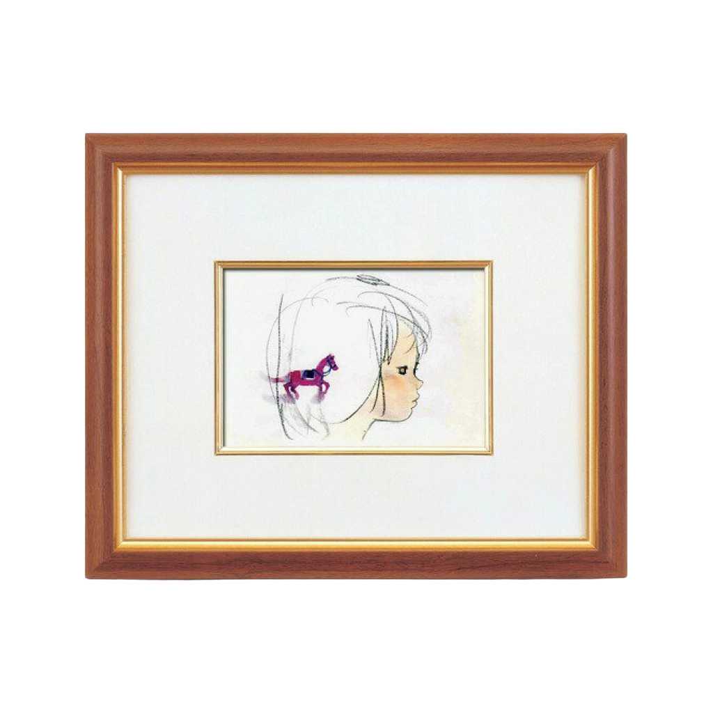 岩崎巴人 日本画「海洋を渡る鳥」共シール 額装 東京都出身 絵画K 岩崎