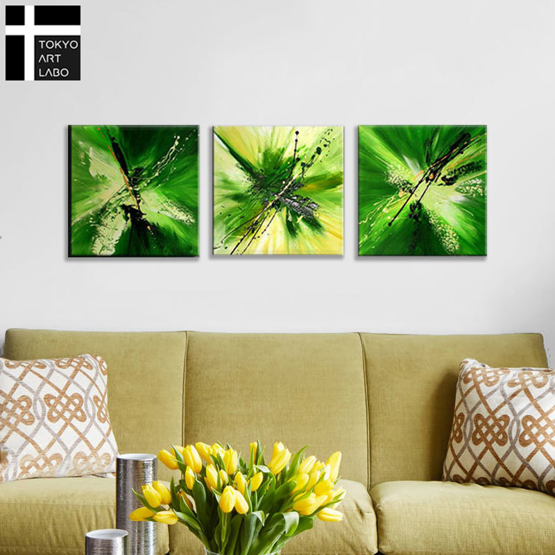 楽天市場】【マラソン限定クーポン】 油絵 絵画 緑の抽象 アートパネル