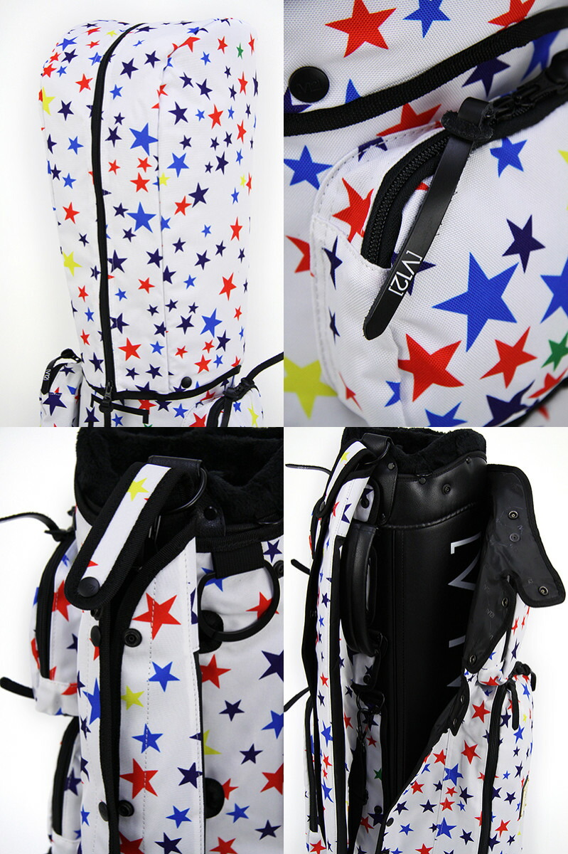 V12 TWELVE ゴルフバッグ 星柄 ブラック/ホワイト V12 TWELVE ゴルフ