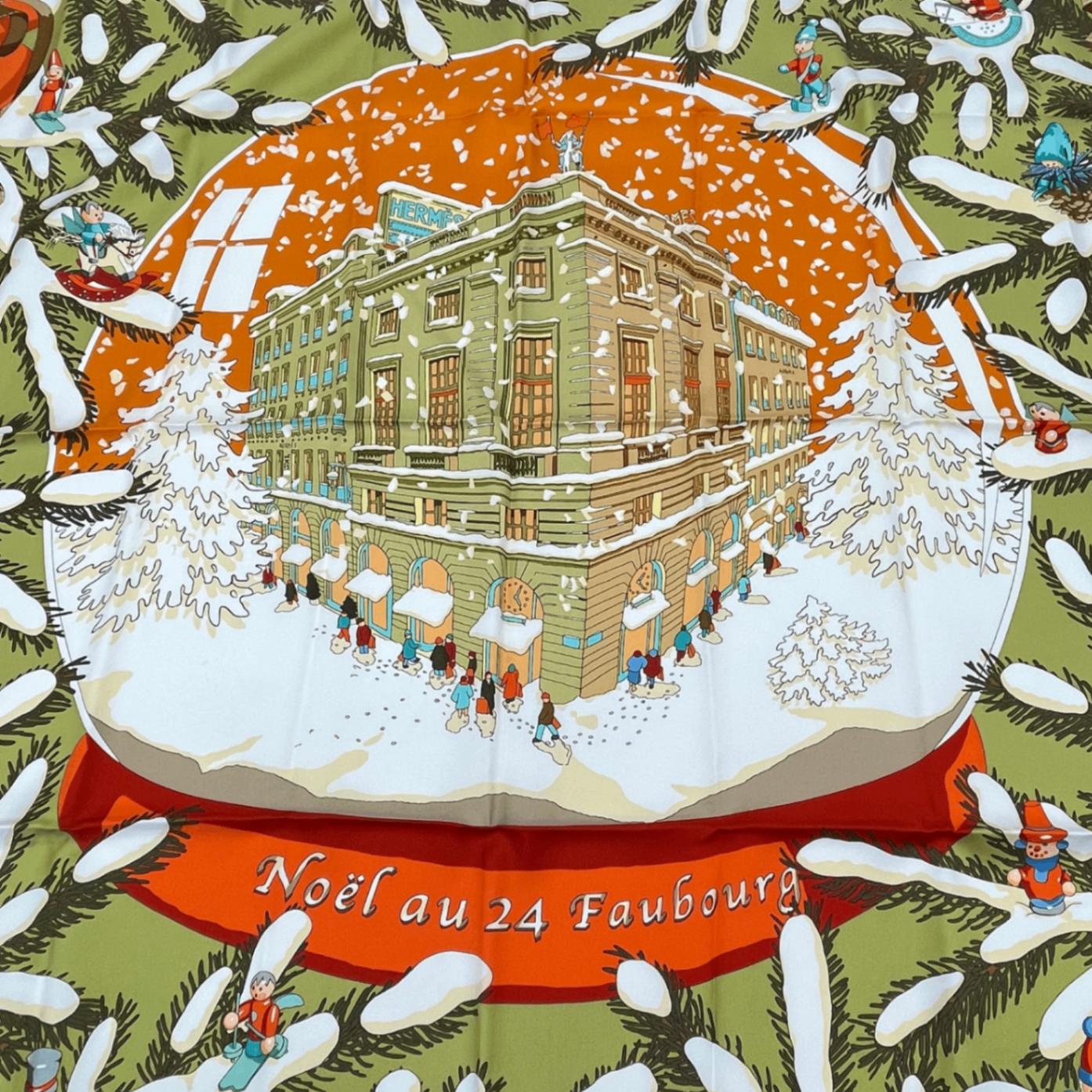楽天市場】レア 極美品 Hermes エルメス カレ90 Noel au 24 Faubourg