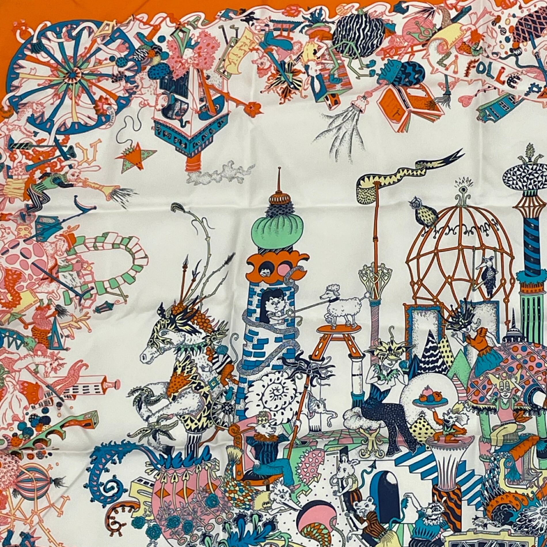 楽天市場】極美品 HERMES エルメス カレ90 シルク スカーフ FOLLE