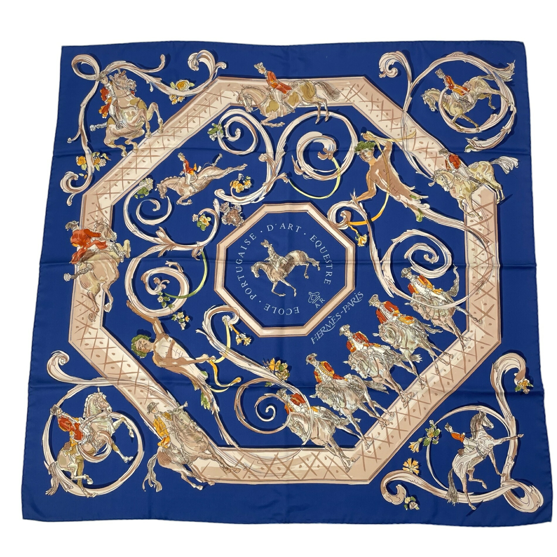 楽天市場】極美品 HERMES エルメス スカーフ シルク カレ90 ECOLE