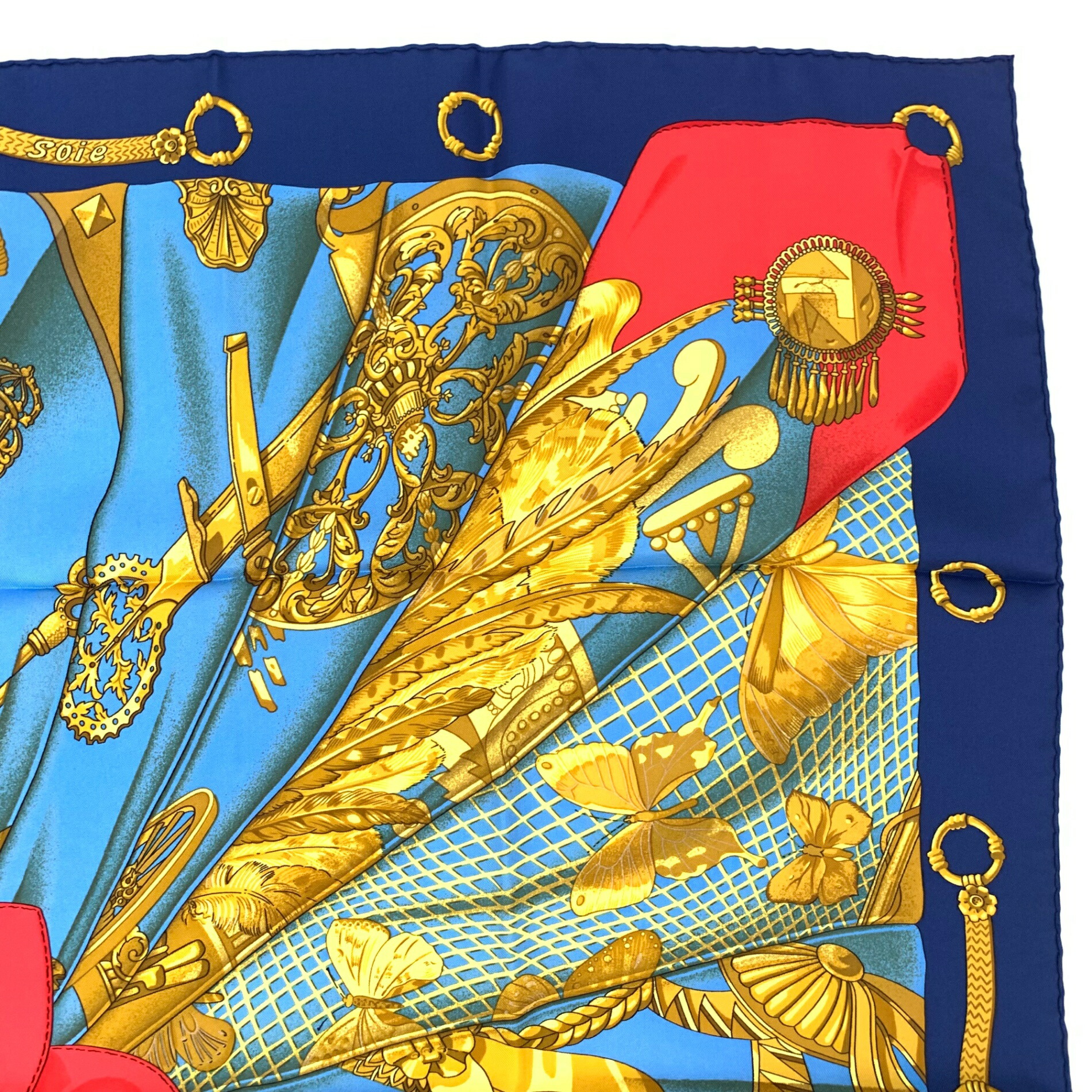 楽天市場】美品 HERMES エルメス カレ90 Soleil de Soie シルクの太陽
