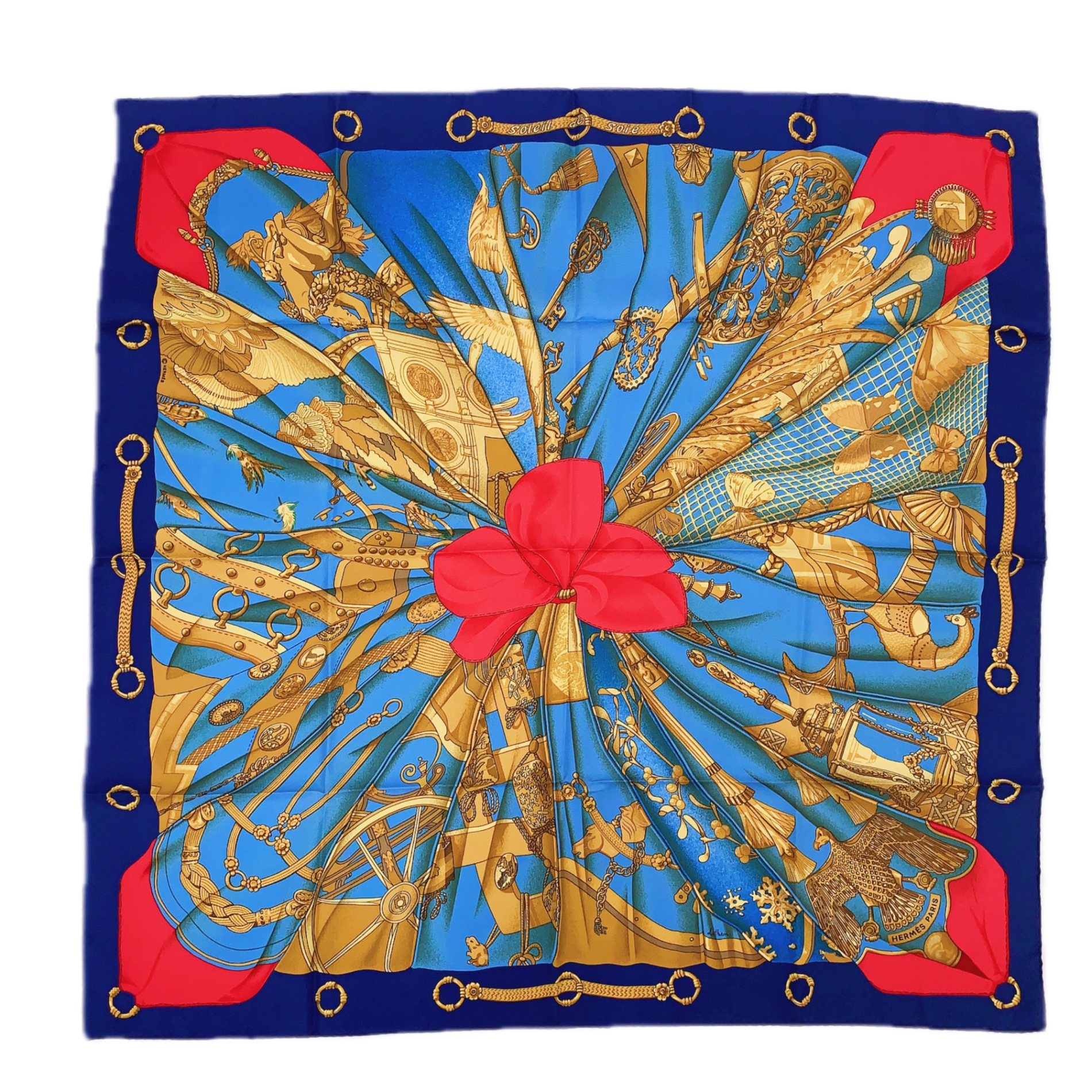 楽天市場】美品 HERMES エルメス カレ90 Soleil de Soie シルクの太陽