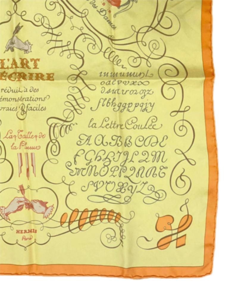 楽天市場】美品 HERMES エルメス カレ45 LART DECRIRE 書の芸術