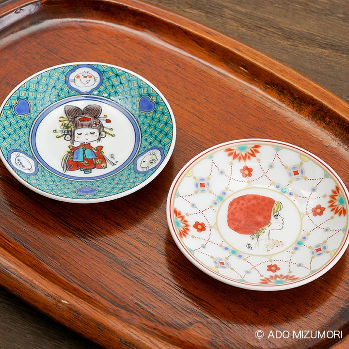 楽天市場】九谷焼 × 水森亜土 2柄から選べる 豆皿 | 9.5cm 小皿 取り皿