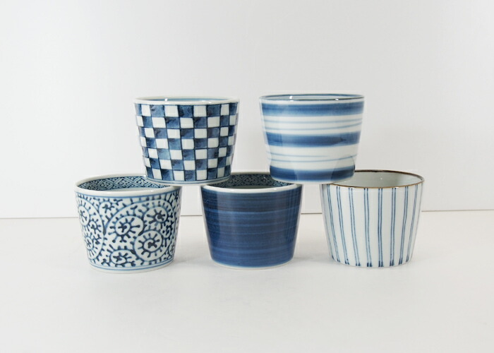楽天市場】波佐見焼 藍屋絵変わり 蕎麦猪口5個セット フリーカップ